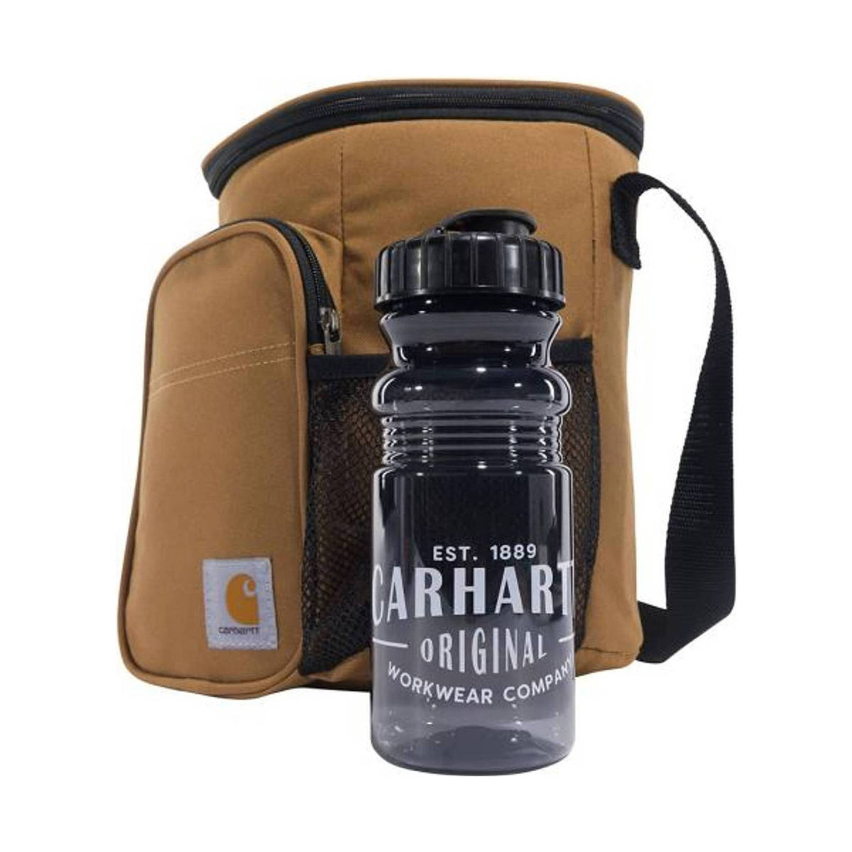 Carhartt Insulated 10 Can Vertical Cooler + Water Bottle - Carhartt Brown