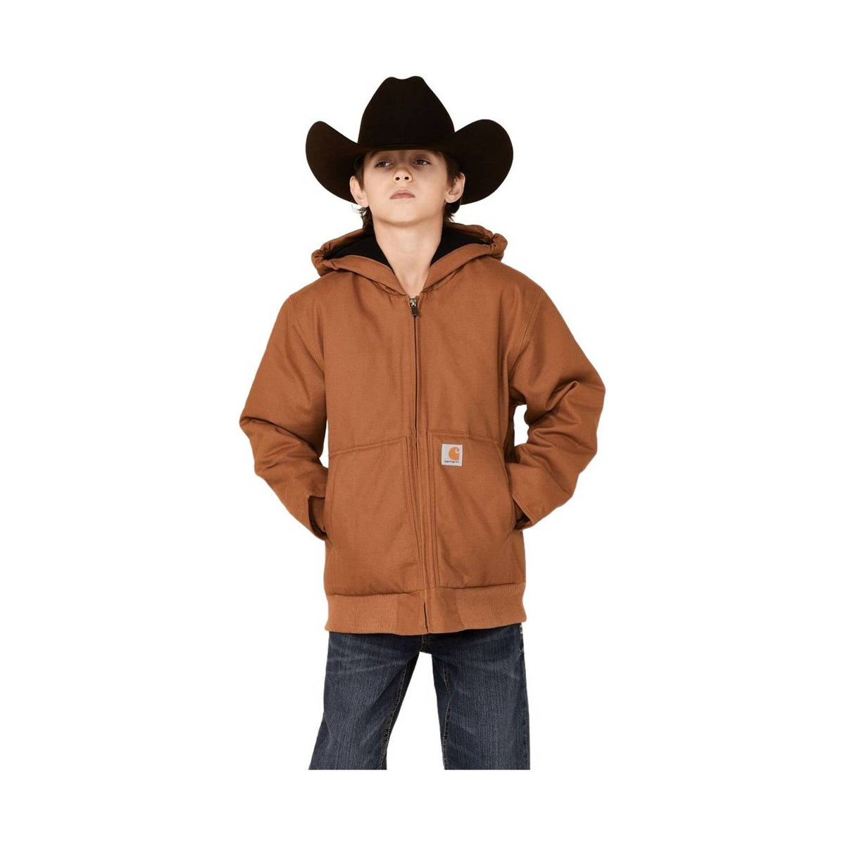 Carhartt Kids' Flannel Quilt Lined Active Jacket- Brown