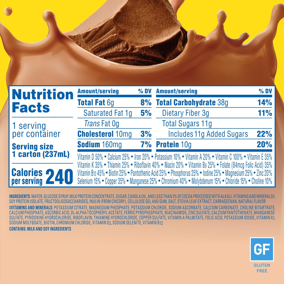 Carnation Breakfast Essentials Ready to Drink with Fiber – Rich Milk Chocolate, 8 fl oz Carton (Pack of 24)