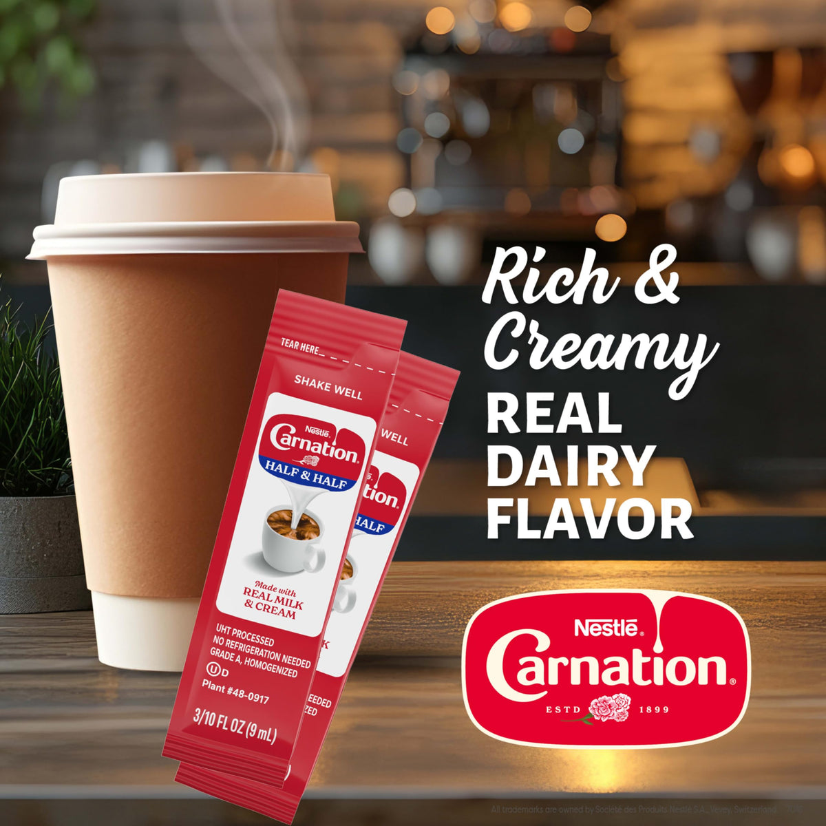 Carnation Half & Half Coffee Creamer — Real Dairy, 240 On-The-Go Stick Packs | Coffee Mate