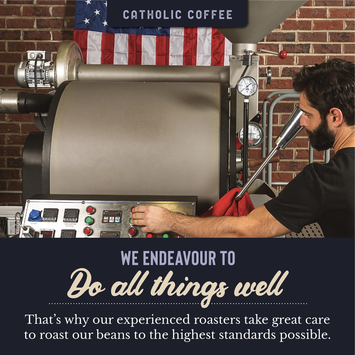 Catholic Coffee Padre Pio – Medium-Dark Roast Ground Coffee, Dark Cherry & Chocolate, 12oz
