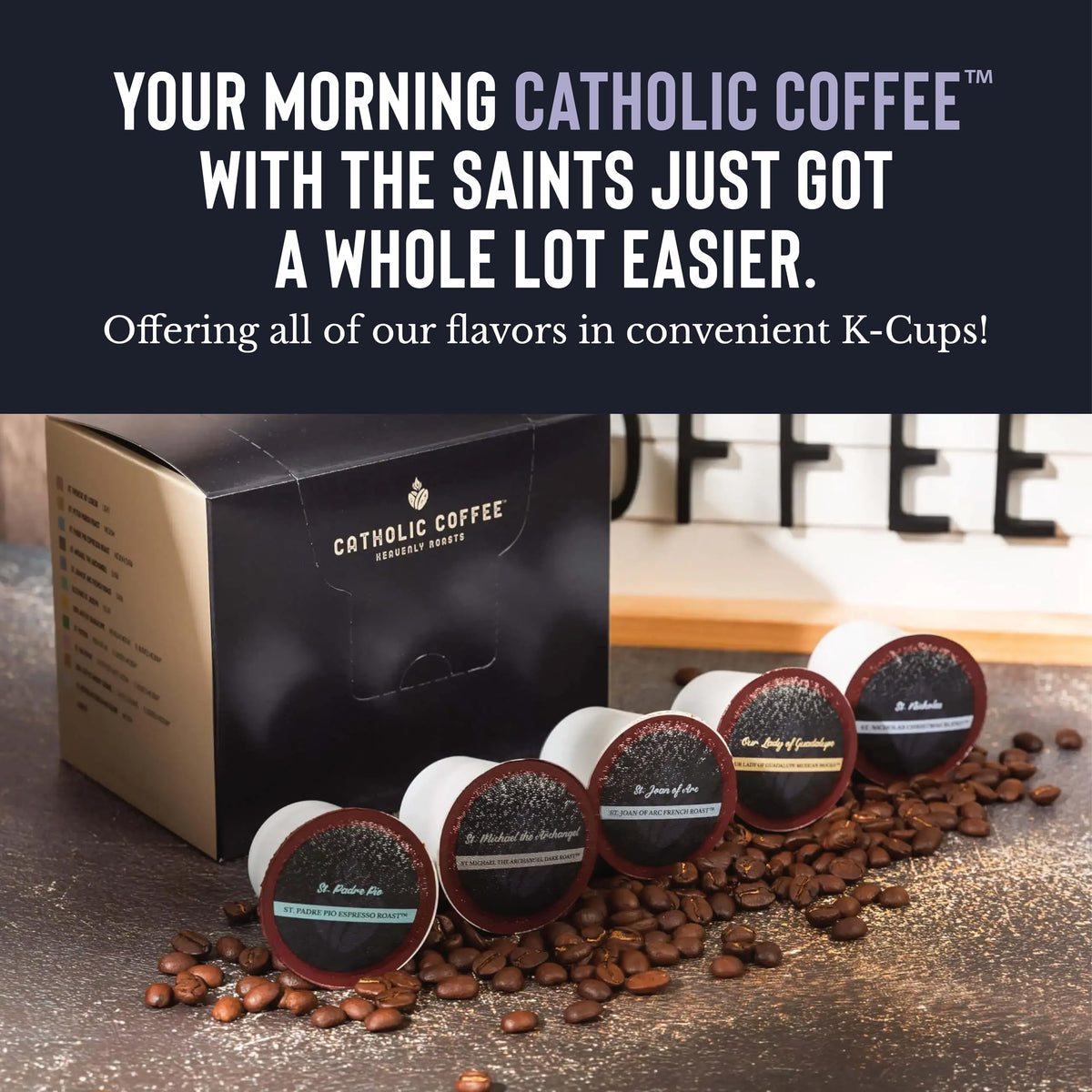 Catholic Coffee Padre Pio – Medium-Dark Roast Ground Coffee, Dark Cherry & Chocolate, 12oz