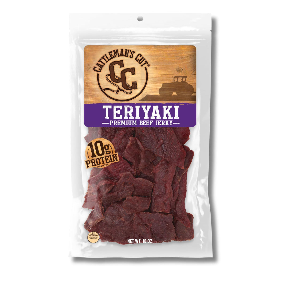 CATTLEMAN'S CUT Teriyaki Beef Jerky – Premium Marinated Steak, High Protein, Keto & Gluten Free, 10 oz