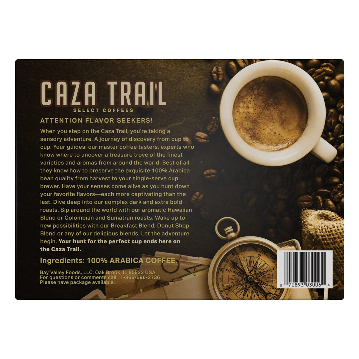 Caza Trail Coffee Pods Dark Roast, Single Serve (Pack of 100) | Kosher Certified