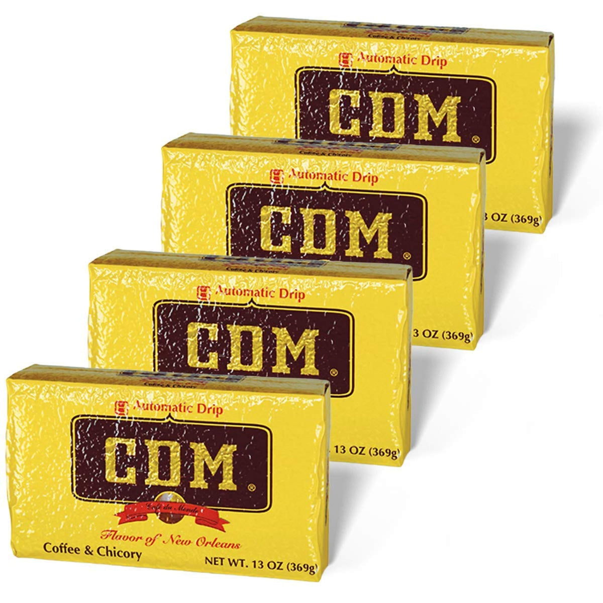 CDM Ground Coffee & Chicory Automatic Drip – 13oz Bag (Pack of 4)