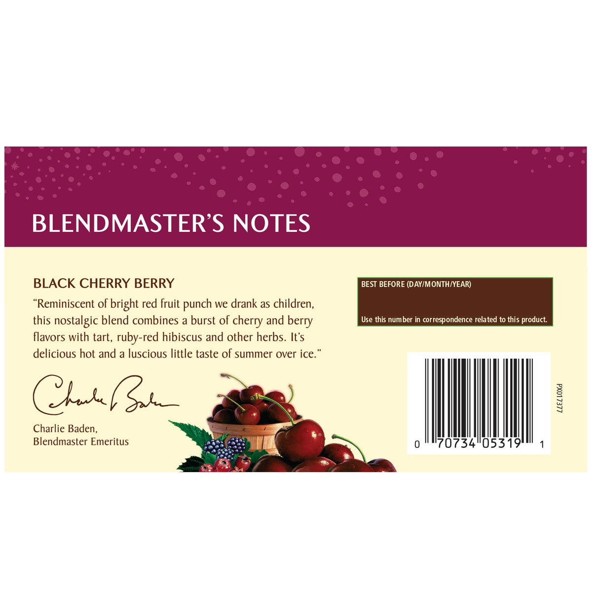 Celestial Seasonings Black Cherry Berry Herbal Tea - 6 Pack, Caffeine Free