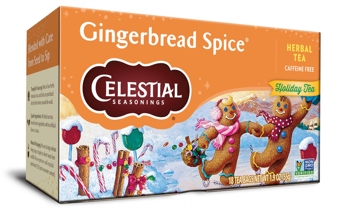 Celestial Seasonings Gingerbread Spice Herbal Tea — 6 Boxes of 18 Bags