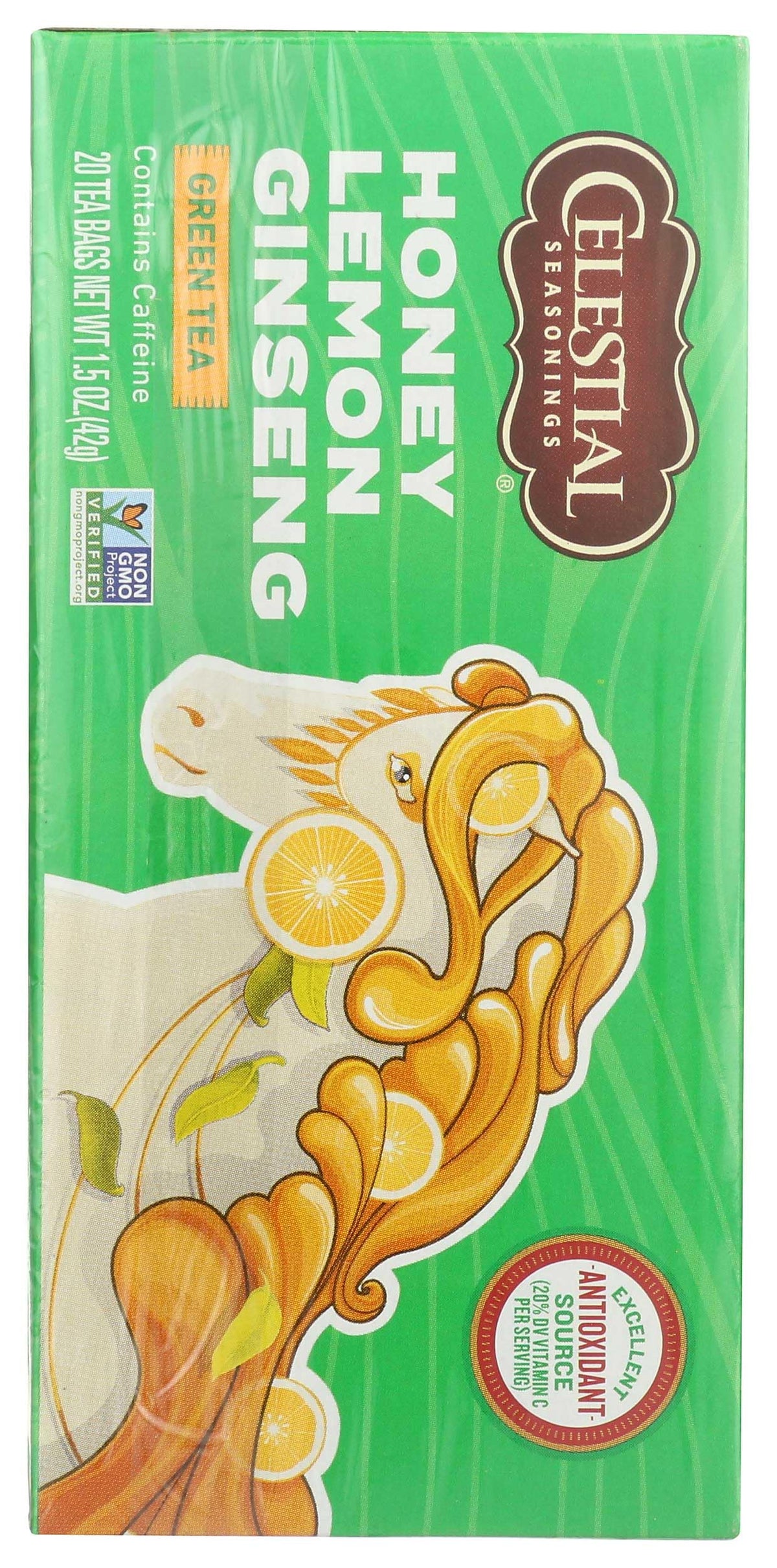 Celestial Seasonings Green Tea, Honey Lemon Ginseng — 6 Pack (20 Tea Bags Each)