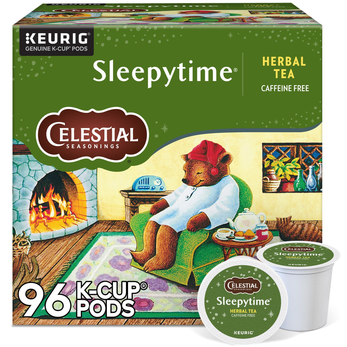 Celestial Seasonings Sleepytime Herbal Tea K-Cup Pods (96 Count) – Caffeine-Free, Kosher