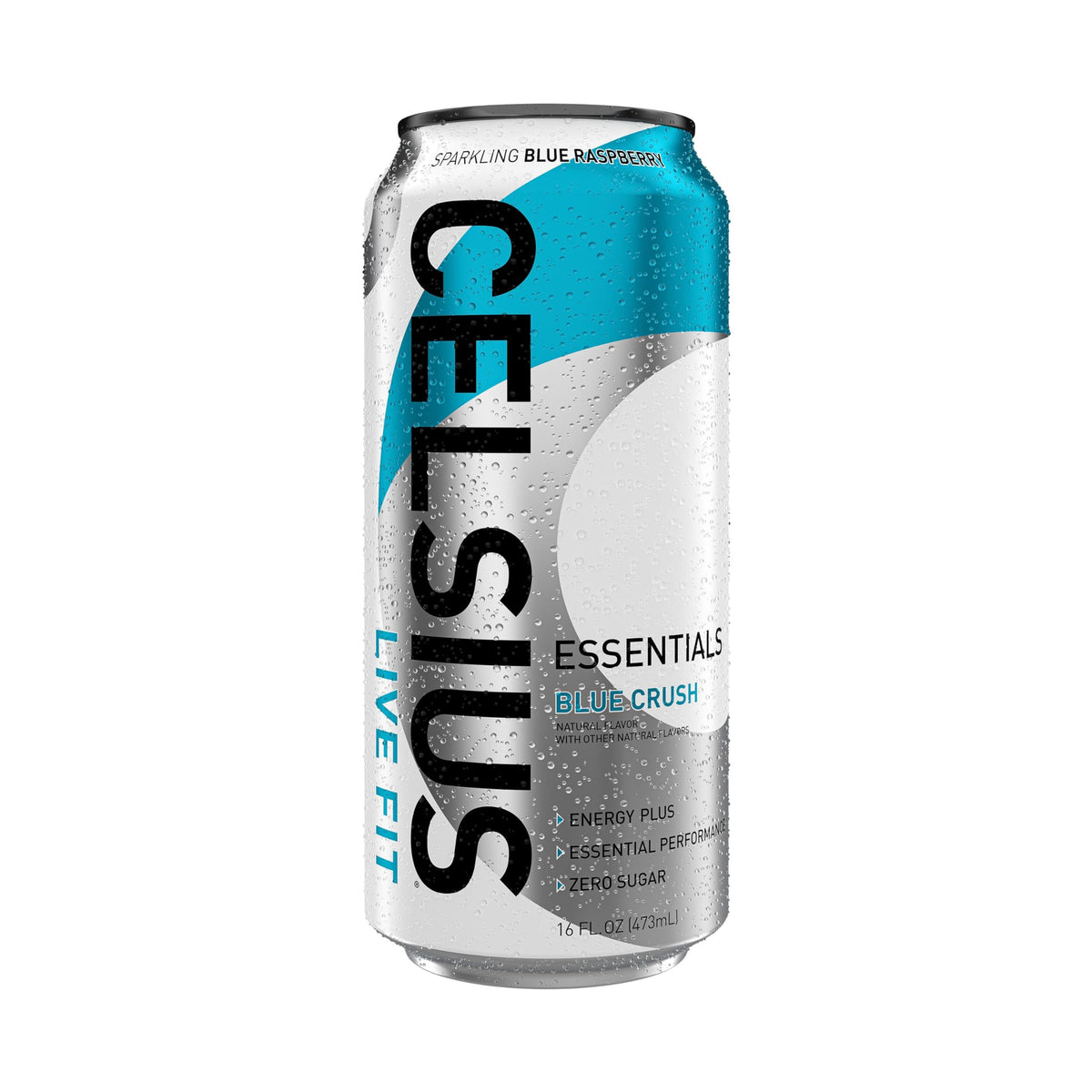 CELSIUS ESSENTIALS Sparkling Blue Crush – Sugar Free Performance Energy Drink, 16 Fl Oz (Pack of 12)