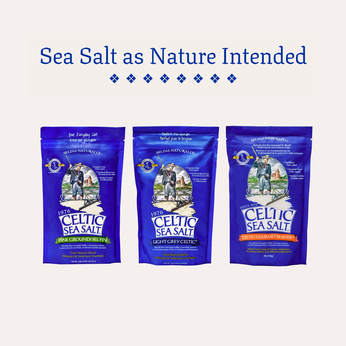 Celtic Sea Salt Fine Ground – Unrefined Mineral Salt, 2 Pack (1 lb Each) | GMP Certified