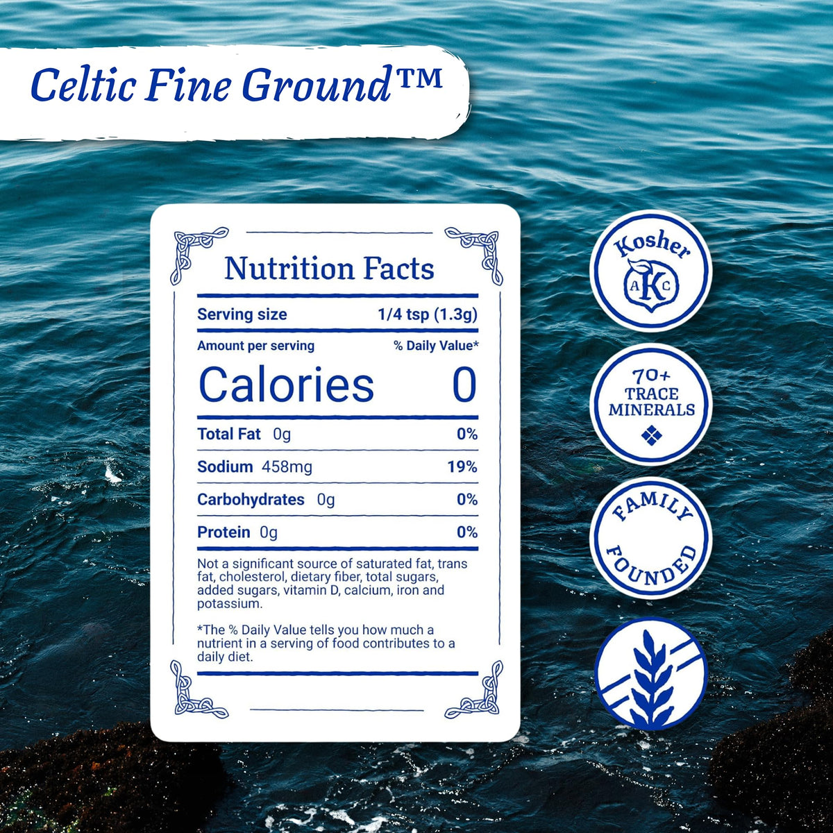 Celtic Sea Salt Fine Ground – Unrefined Mineral Salt, 2 Pack (1 lb Each) | GMP Certified