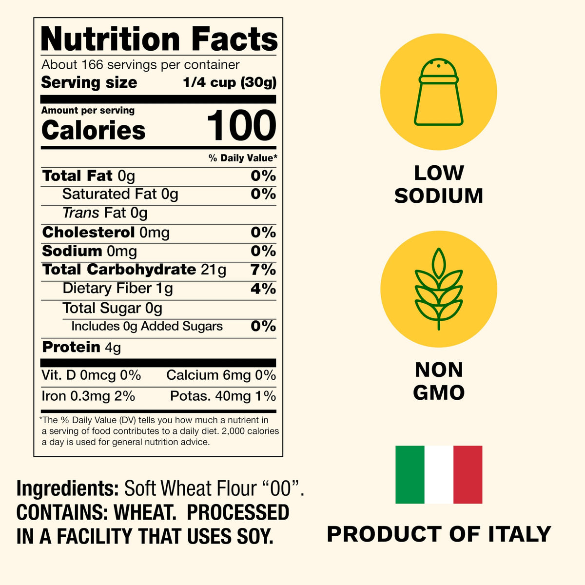 Cento Anna Tipo 00 Flour, Extra Fine Italian Flour for Pizza, Pasta & Bread – 11 Lbs