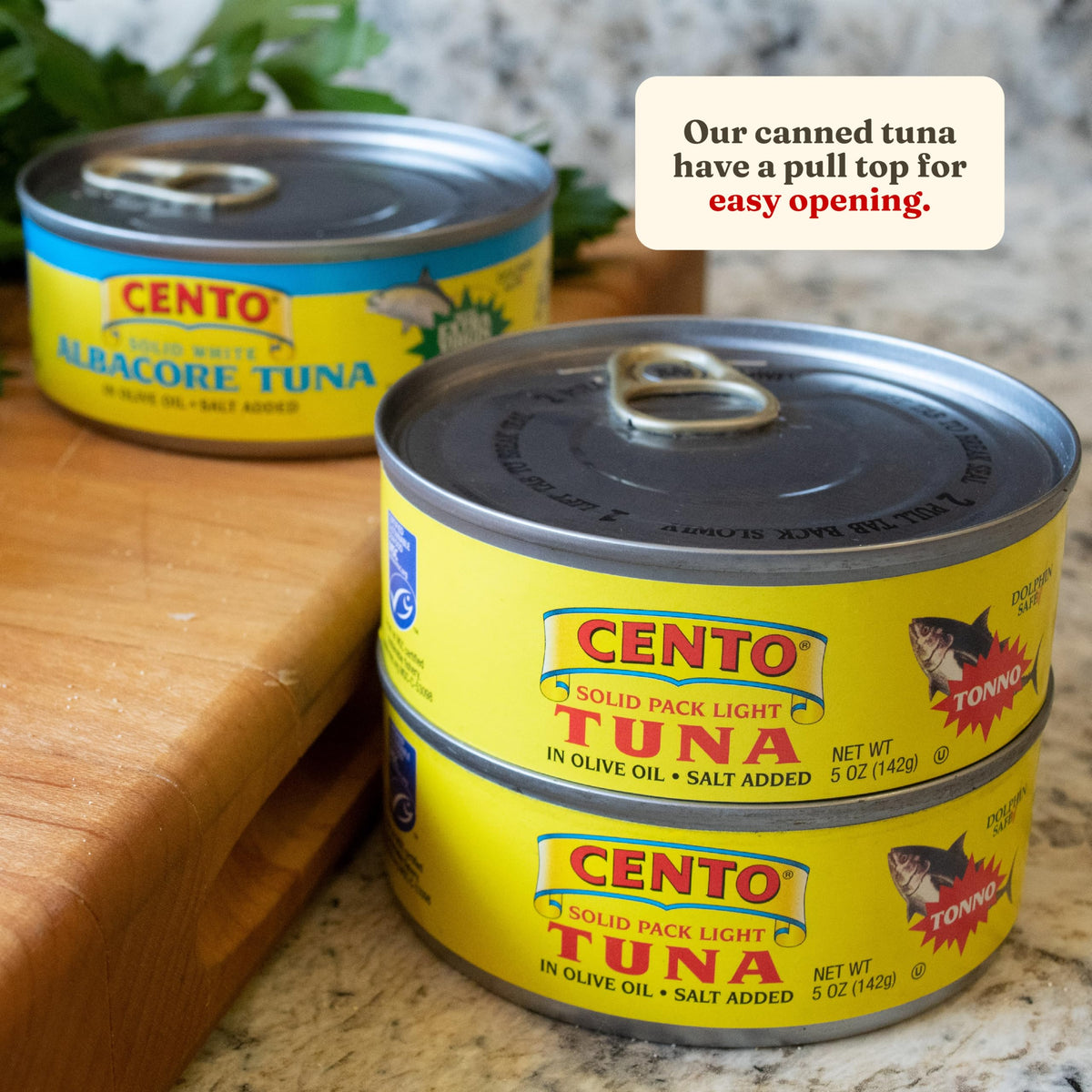 Cento Solid Pack Light Tuna in Olive Oil – MSC Certified, Wild-Caught, 5 oz (Pack of 24) High Protein