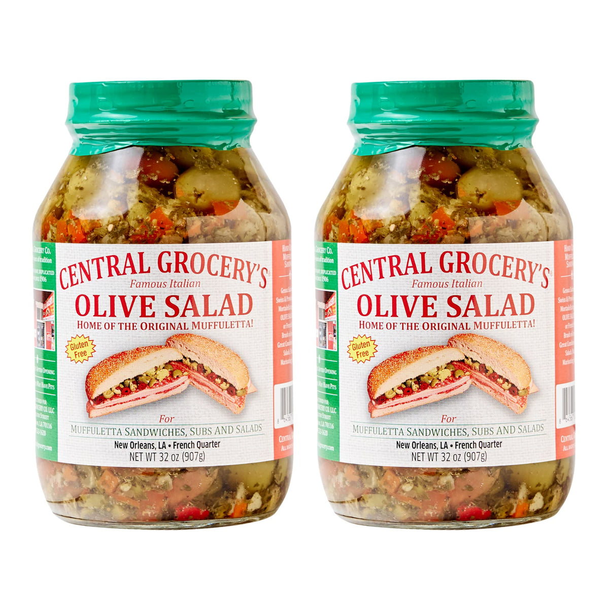 Central Grocery Olive Salad – 32 oz (Pack of 2) | Authentic Muffuletta Flavor & Versatile Topping