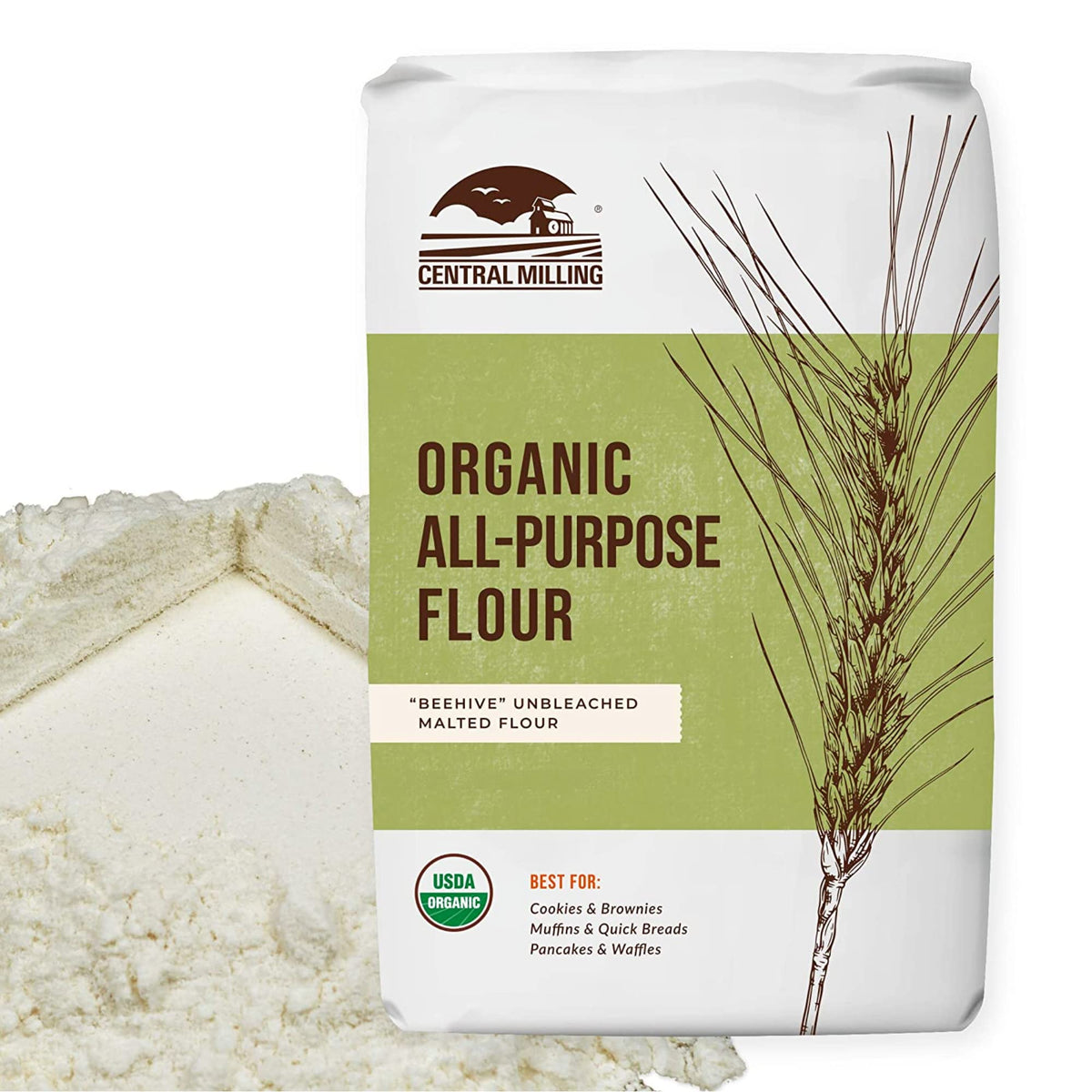 CENTRAL MILLING 100% Organic All-Purpose Unbleached White Flour - 10 lb