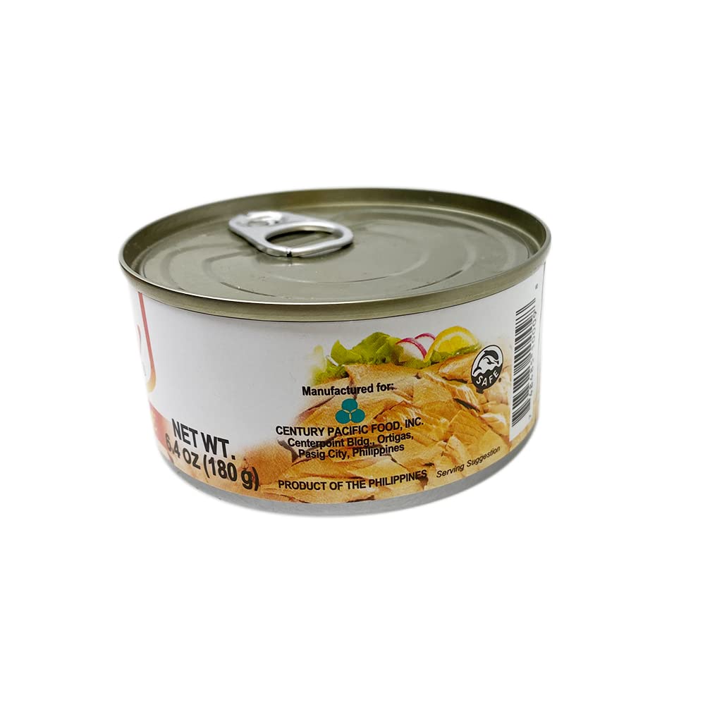 Century Tuna Hot & Spicy Flaked Light Tuna in Oil — High Protein & Omega-3 DHA (Pack of 6)