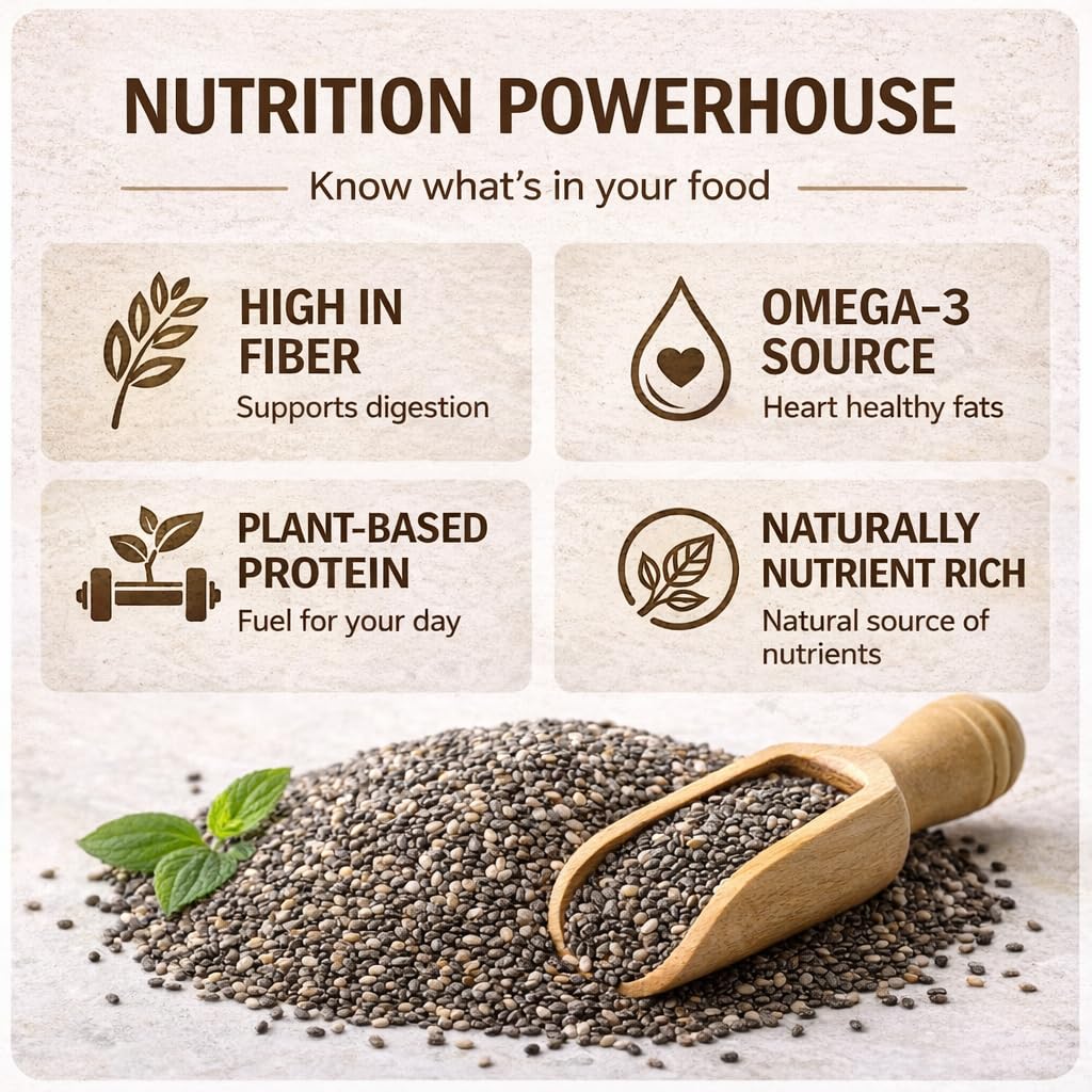 Cereausly Organic Black Chia Seeds 4 lb – High Fiber & Omega-3