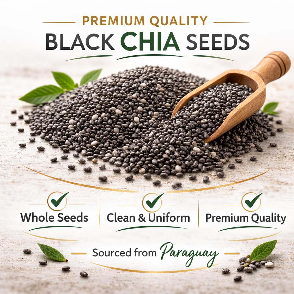 Cereausly Organic Black Chia Seeds 4 lb – High Fiber & Omega-3