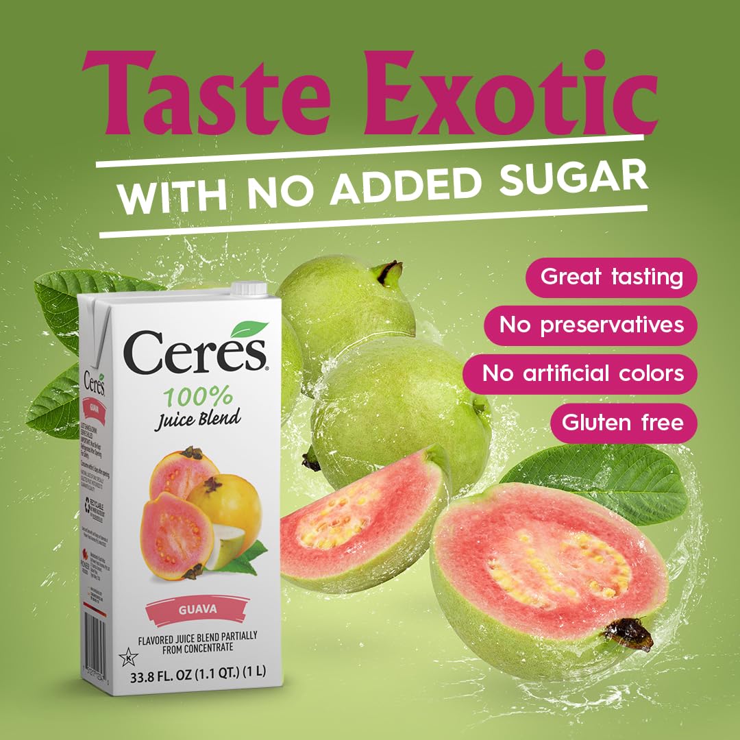 Ceres Guava Juice Blend 3-Pack – 100% Juice, Vitamin C, Kosher