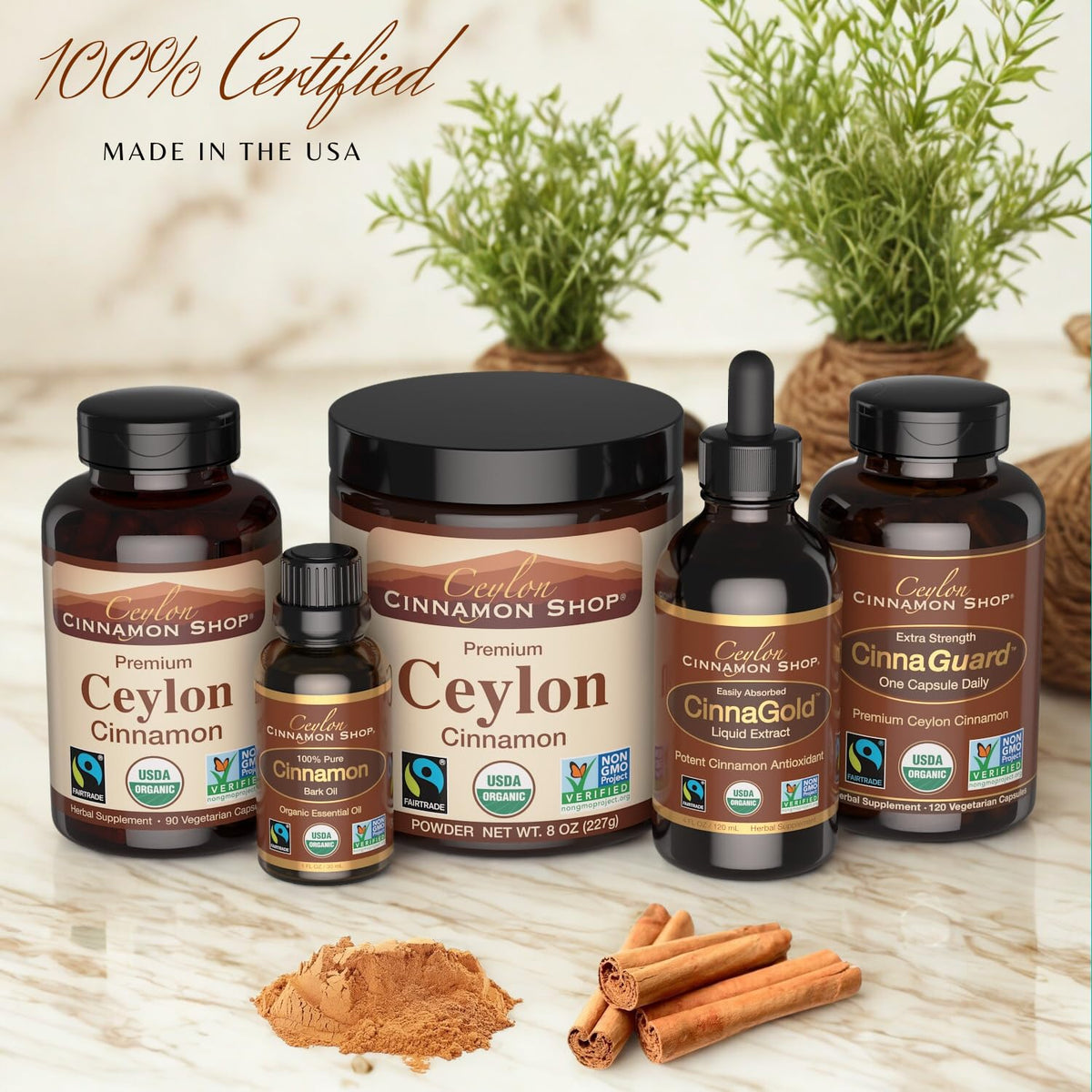 Ceylon Cinnamon Shop Organic Ceylon Cinnamon Powder - 8 oz, 100% Certified
