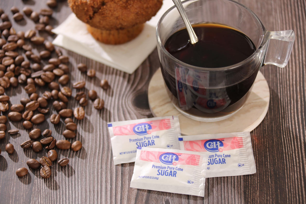 C&H Premium Pure Cane Sugar Packets – 400 Count, 0.10 oz, Non-GMO, Dispenser Box