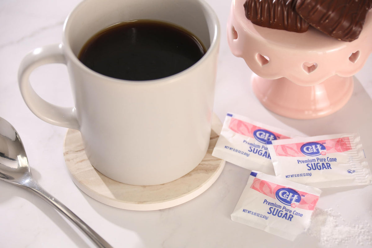 C&H Premium Pure Cane Sugar Packets – 400 Count, 0.10 oz, Non-GMO, Dispenser Box