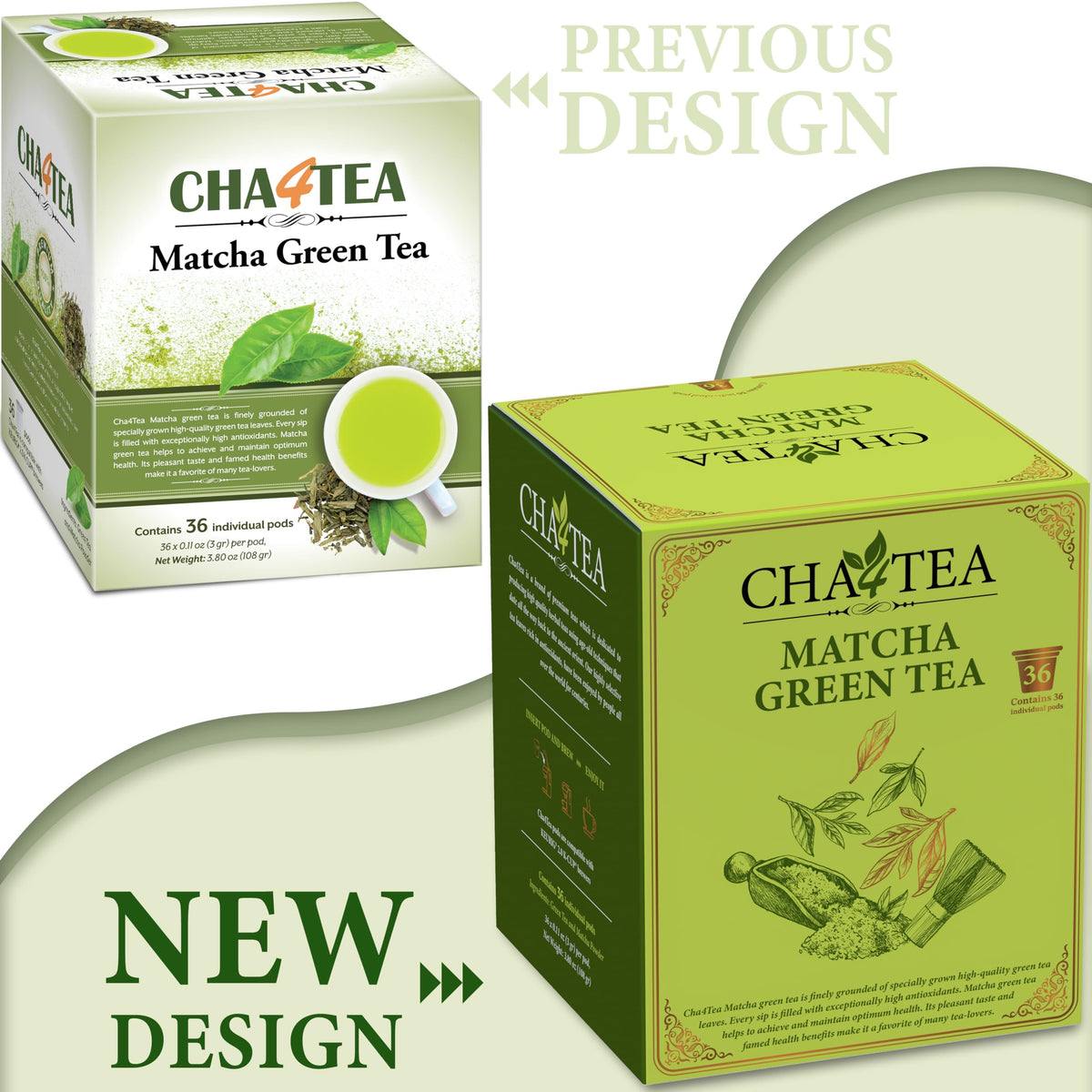 Cha4TEA 36-Count Matcha Green Tea Pods for Keurig – Authentic Japanese Matcha