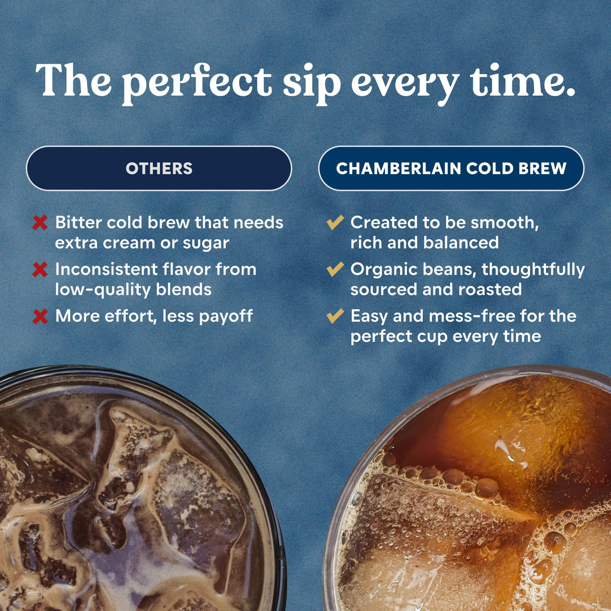 Chamberlain Coffee Organic Vanilla Cold Brew Bags | Premeasured & Ready to Brew | Makes 4 Cups per Bag | 8.5 oz