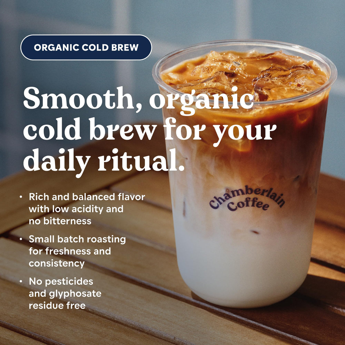 Chamberlain Coffee Organic Vanilla Cold Brew Bags | Premeasured & Ready to Brew | Makes 4 Cups per Bag | 8.5 oz