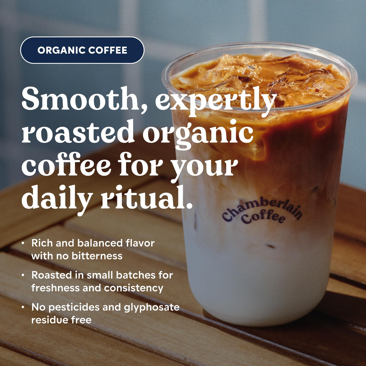 Chamberlain Coffee Organic Espresso Dark Roast Ground – Smooth & Balanced with Dark Chocolate, Peanuts & Caramel | 10 oz