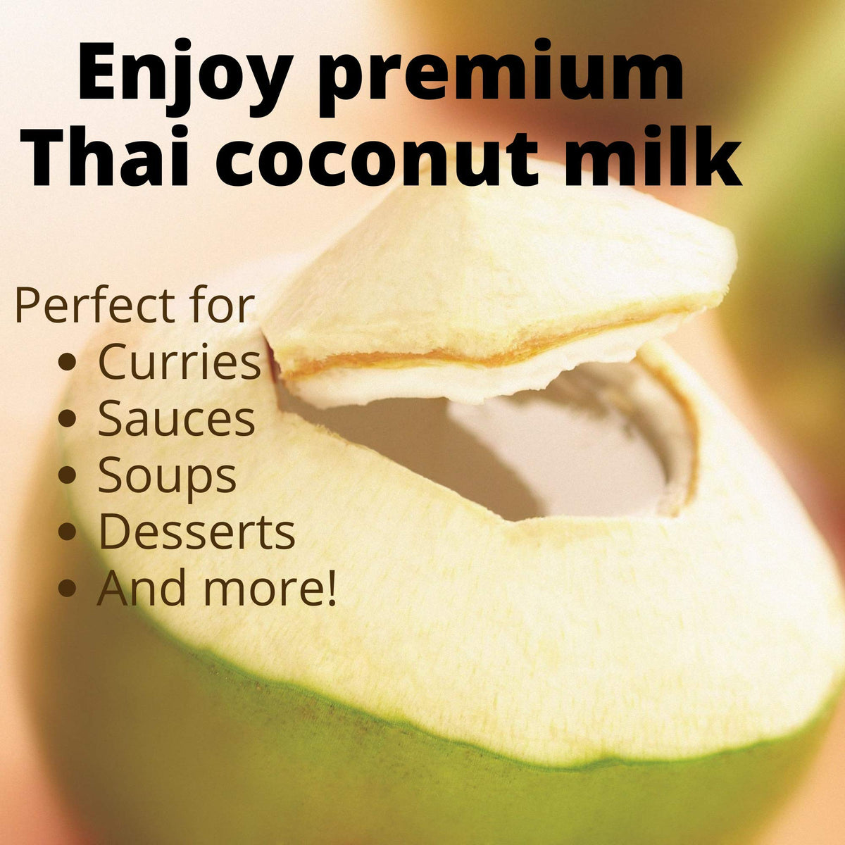 Chaokoh Unsweetened Coconut Milk 6-Pack | Premium Thai Coconut Milk, Dairy-Free & Vegan