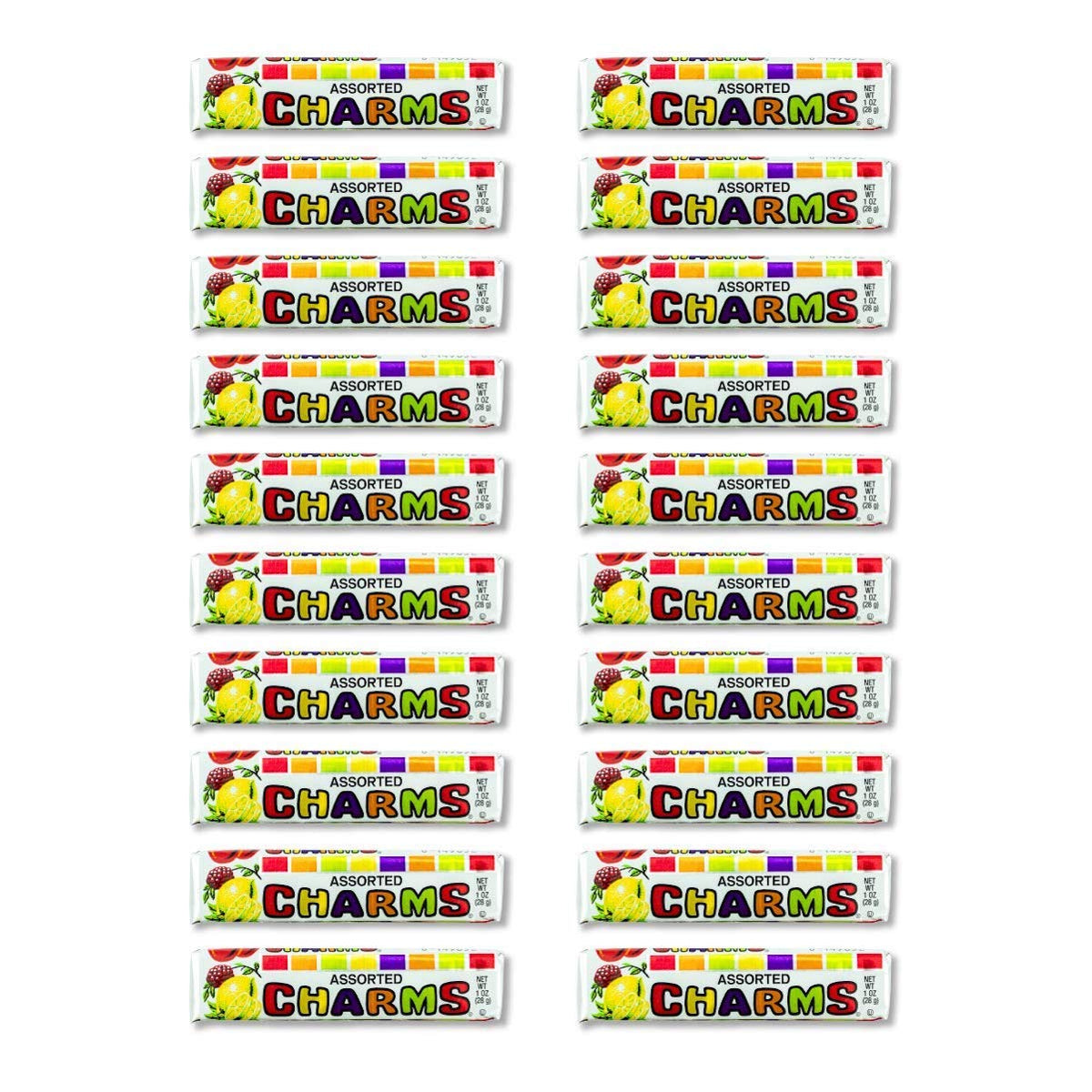 Charms Squares Assorted Fruit Flavors – 20 Count (Pack of 1) | Classic Hard Candy