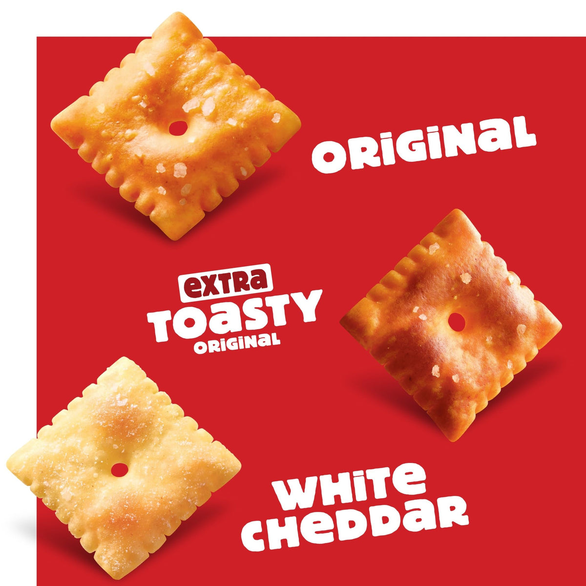 Cheez-It Cheese Crackers Variety Pack – Original, White Cheddar & Extra Toasty (3 Boxes) | Family Size