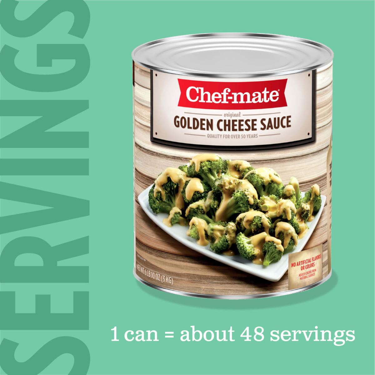 Chef-mate Golden Cheddar Cheese Sauce | 6 lb 10 oz #10 Can Bulk | Premium Canned Cheese Sauce for Mac and Cheese