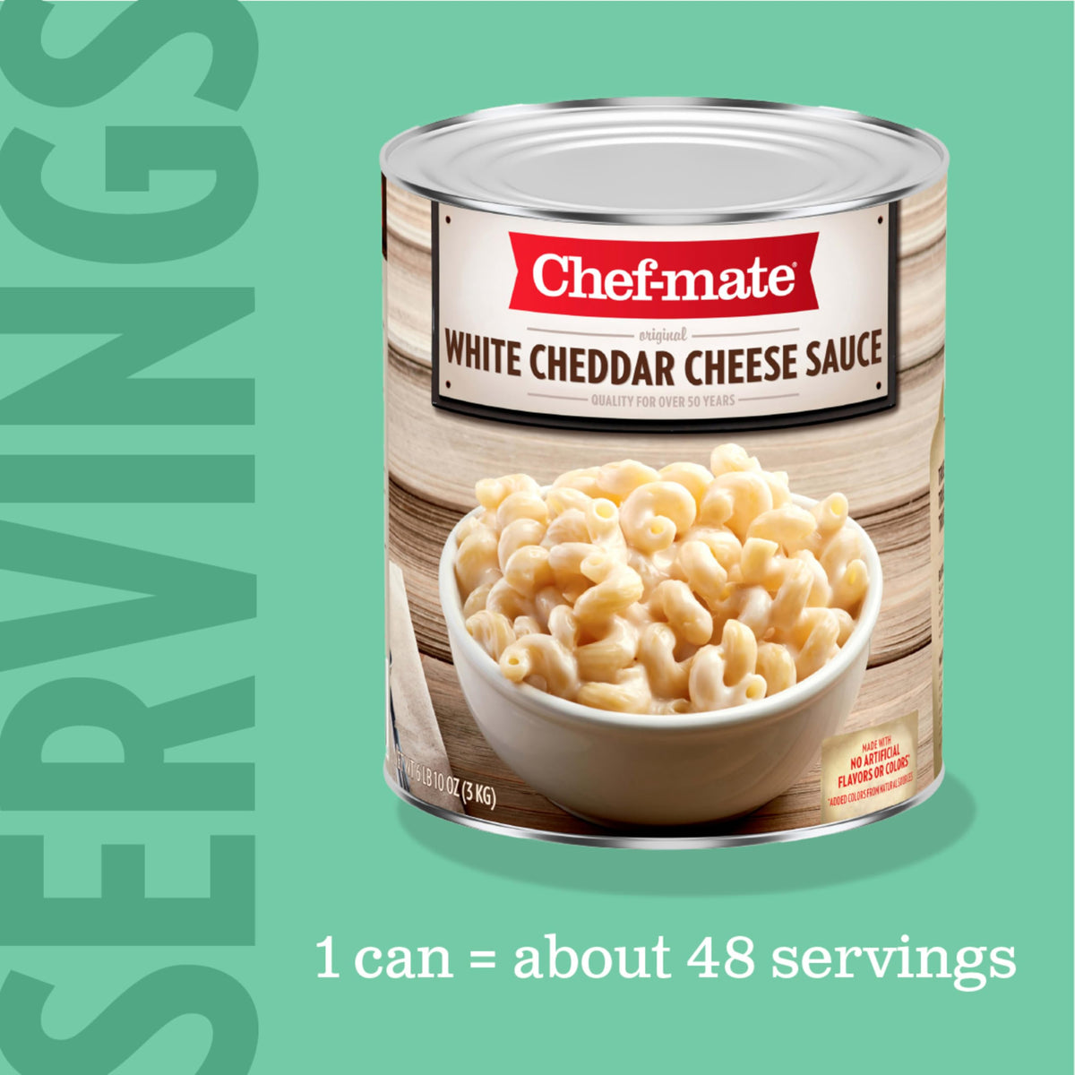 Chef-mate White Cheddar Cheese Sauce & Queso | 6 lb 10 oz #10 Can Bulk