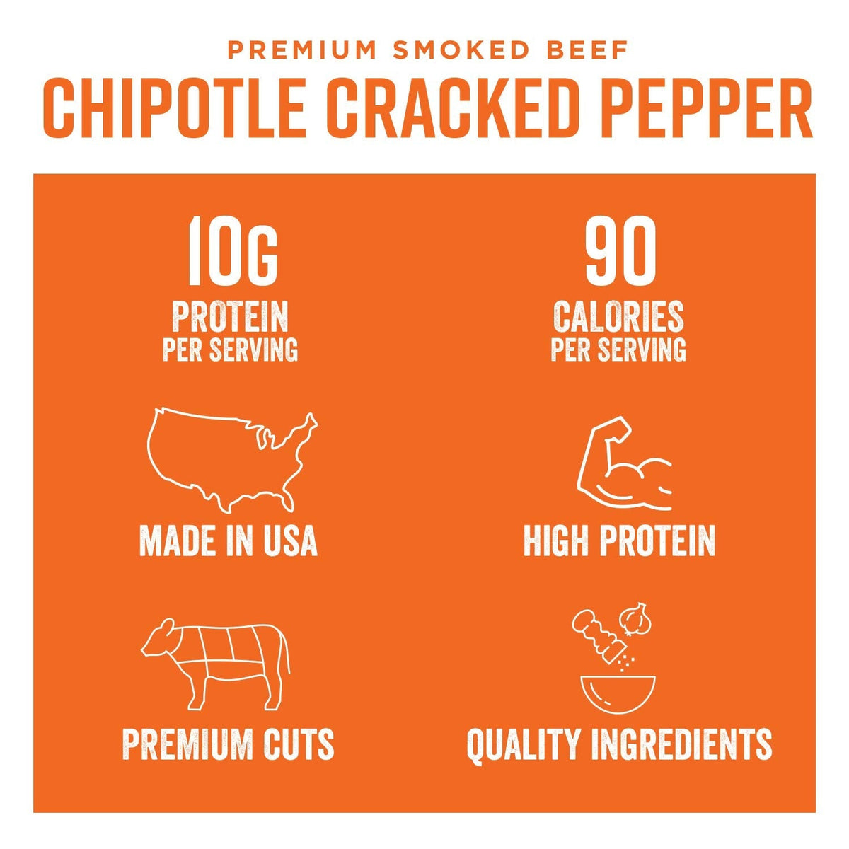 Chef's Cut Real Steak Chipotle Cracked Pepper Jerky – 2.5 oz (4 Pack)