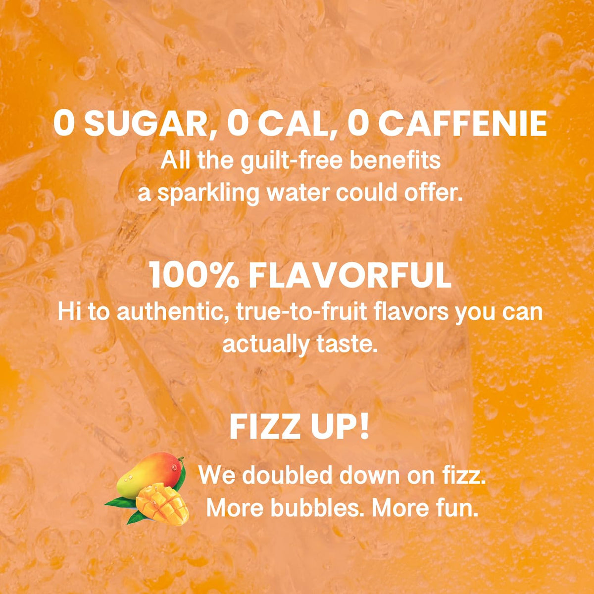 CHI FOREST Mango Sparkling Water: Zero Sugar, Zero Artificial Flavor, 11.16 fl oz Cans (24 Pack)