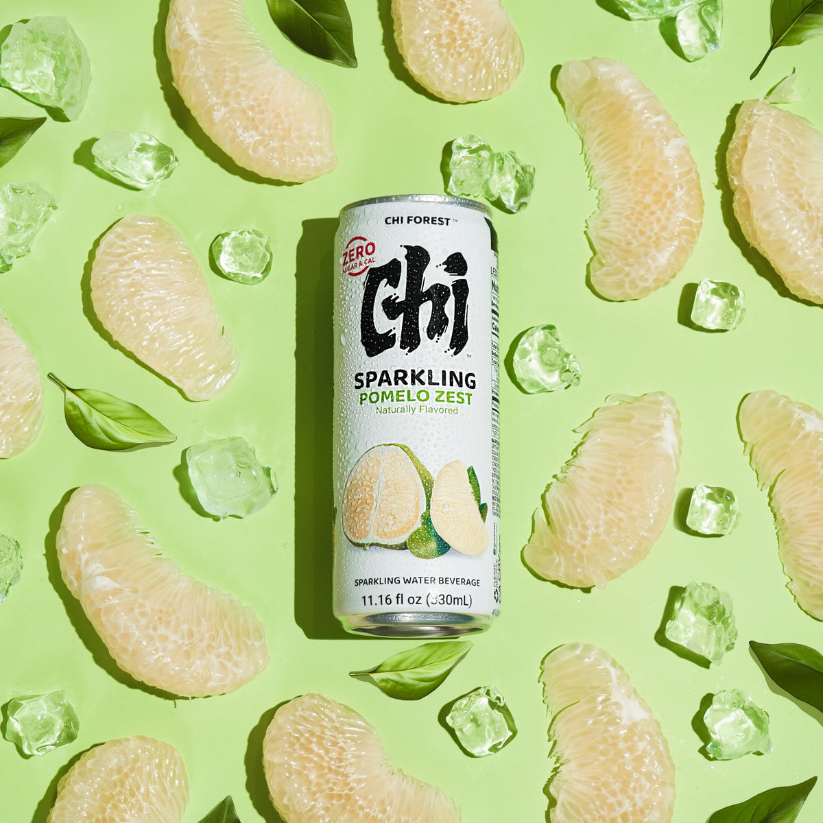 CHI FOREST Pomelo Sparkling Water - Zero Sugar, 11.16 oz Cans (Pack of 24)