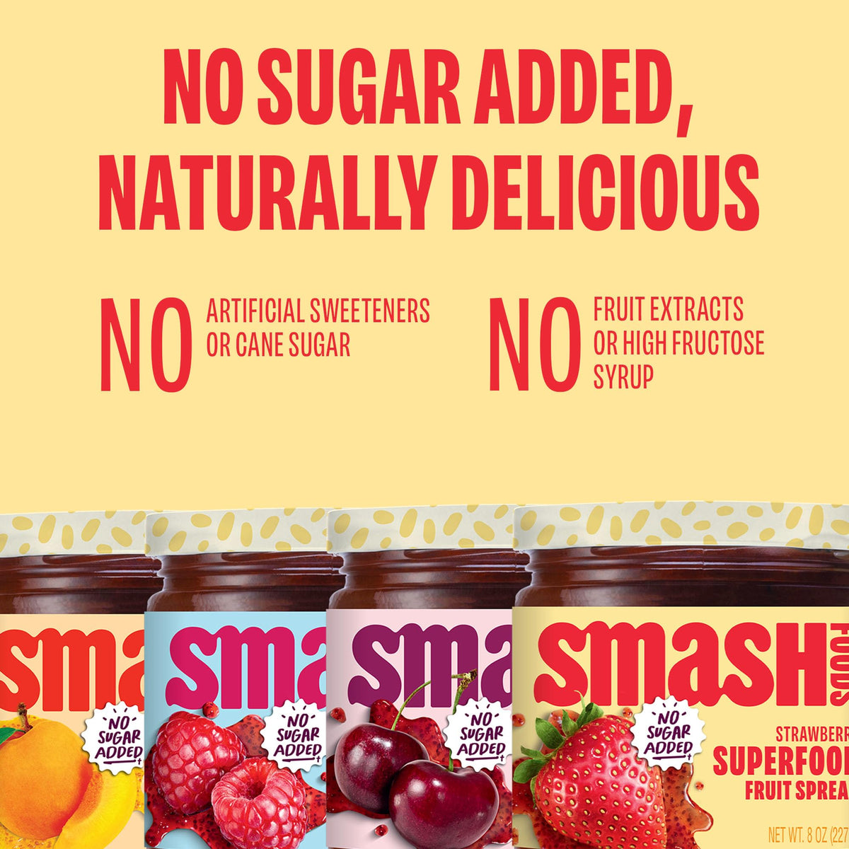 Chia Smash Smash Foods Jam – Adventure Variety 4-Pack | Low-Calorie, No Sugar Added Keto Jam with Upcycled Fruit & Chia Seeds | Vegan & Paleo
