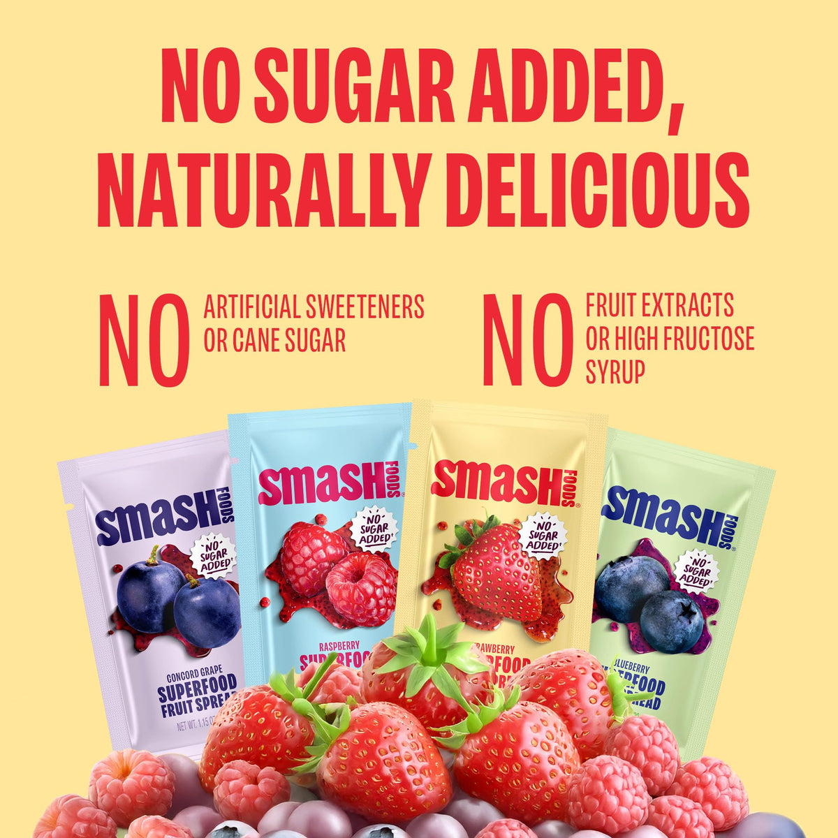Chia Smash Smash Foods: Single-Serve Jam Packets | Variety 12-Pack | No Sugar Added, Keto & Vegan