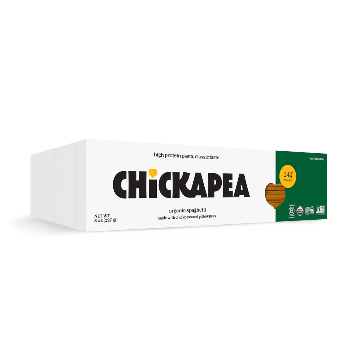 Chickapea Organic Chickpea Pasta - Spaghetti 8 oz (Pack of 6) | High-Protein, Gluten-Free