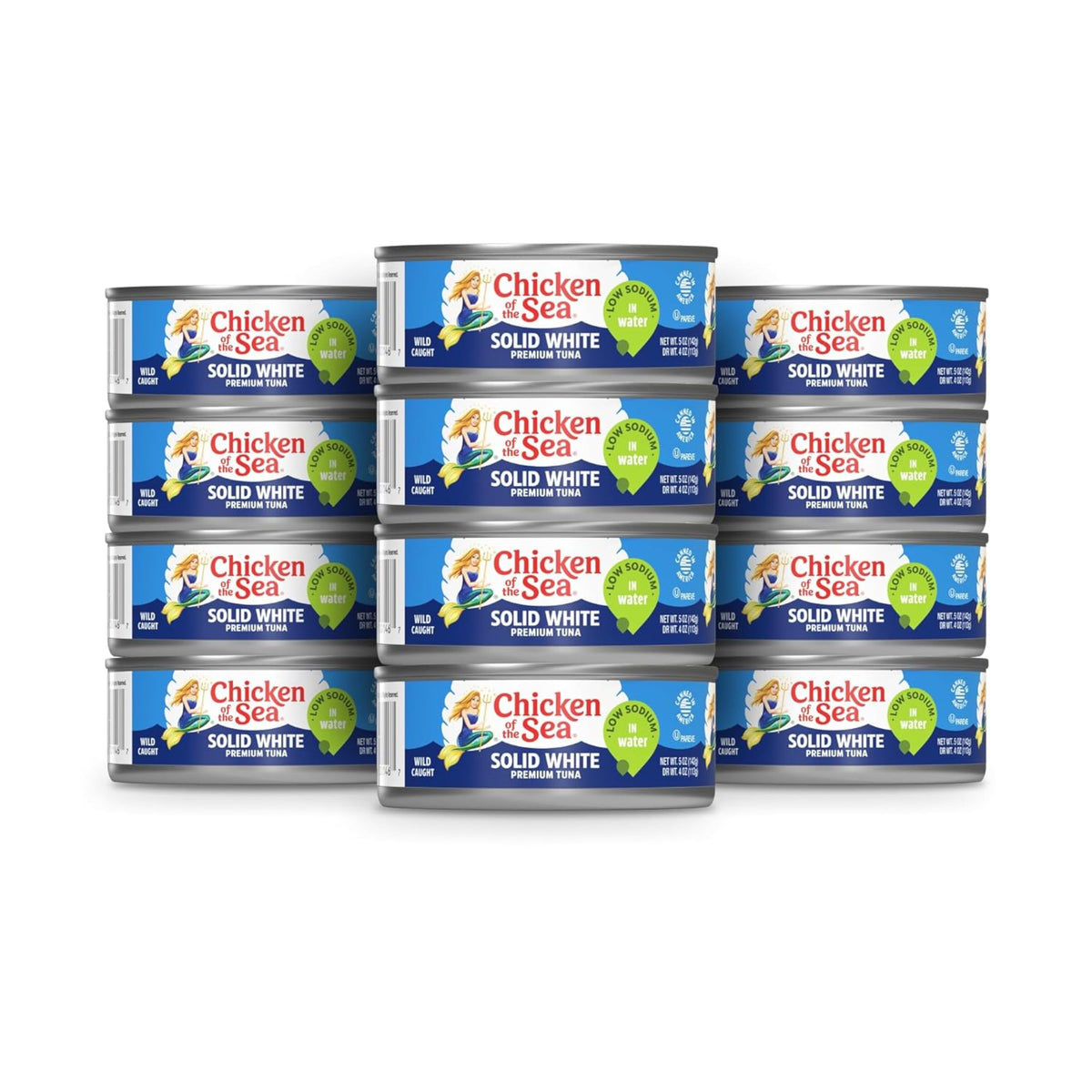 Chicken of the Sea Wild Caught Low Sodium Albacore Tuna in Water - 5 oz Cans, 12-Count