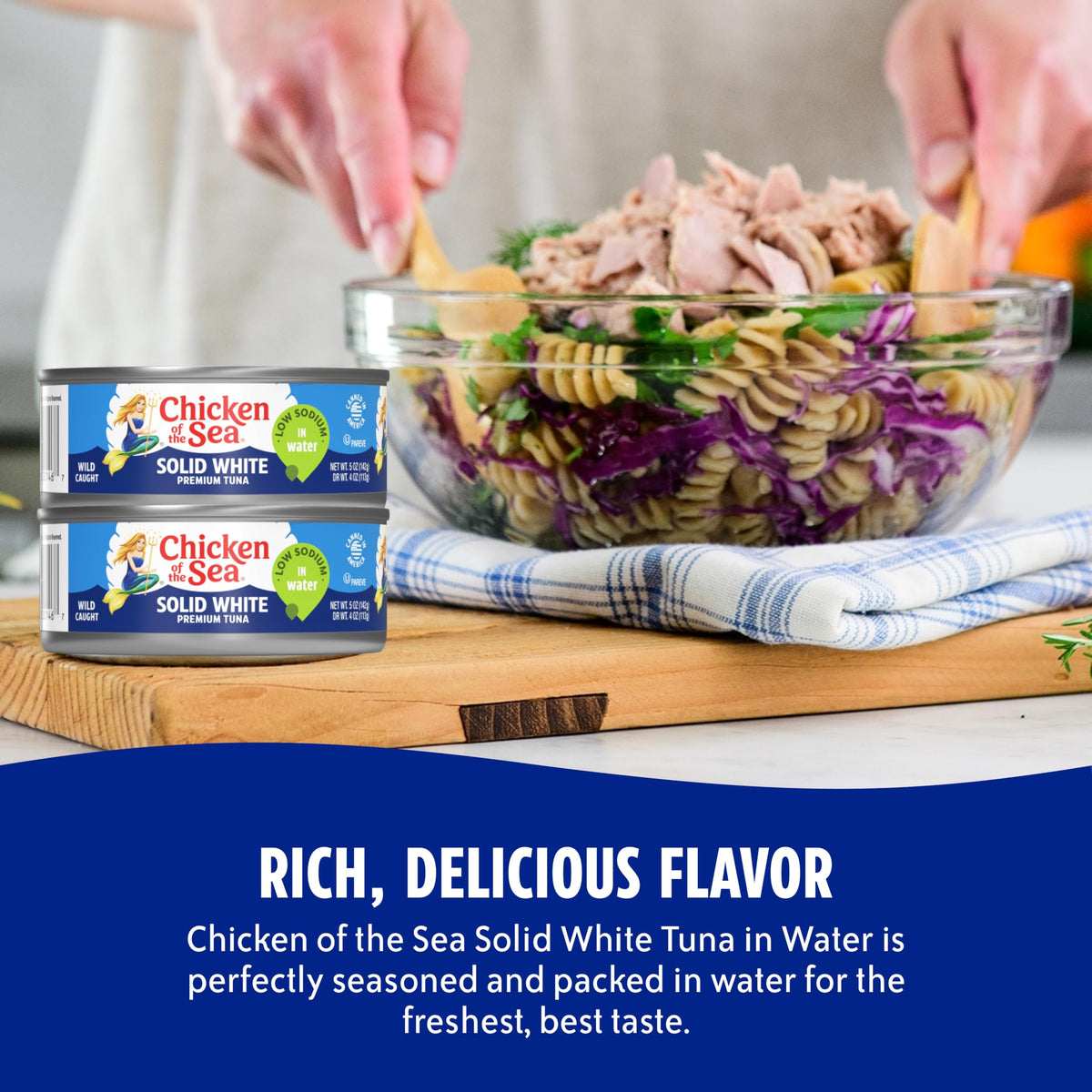 Chicken of the Sea Wild Caught Low Sodium Albacore Tuna in Water - 5 oz Cans, 12-Count