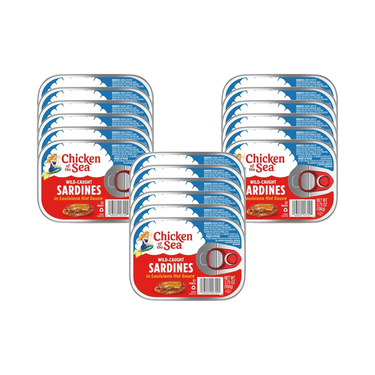 Chicken of the Sea Sardines in Louisiana Hot Sauce – 18-Pack, 3.75 oz