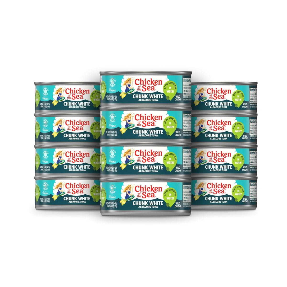 Chicken of the Sea Wild Caught Albacore Tuna in Water – 12-Pack, 5 oz Cans | High-Protein, Low-Fat
