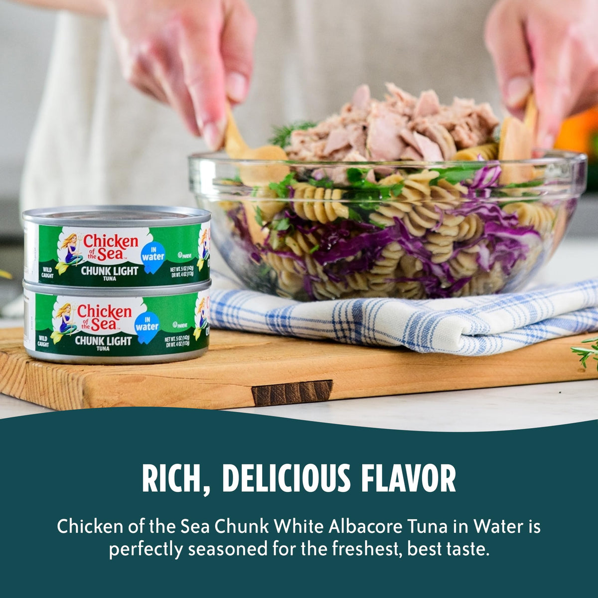 Chicken of the Sea Wild Caught Albacore Tuna in Water – 12-Pack, 5 oz Cans | High-Protein, Low-Fat