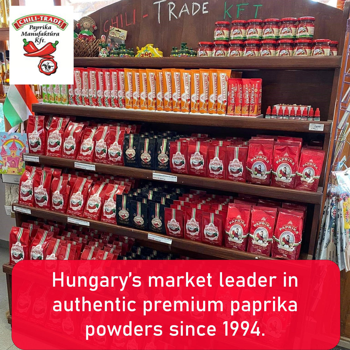 CHILI-TRADE Kft Hungarian Sweet Paprika – 17.6oz / 500g Imported from Kalocsa