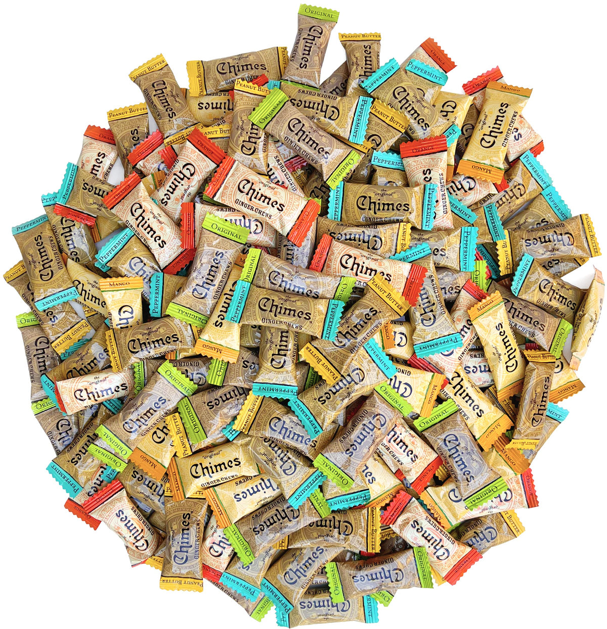 Chimes Ginger Chews 2LB Variety Pack – Original, Orange, Mango, Peppermint, Peanut Butter, Meyer Lemon