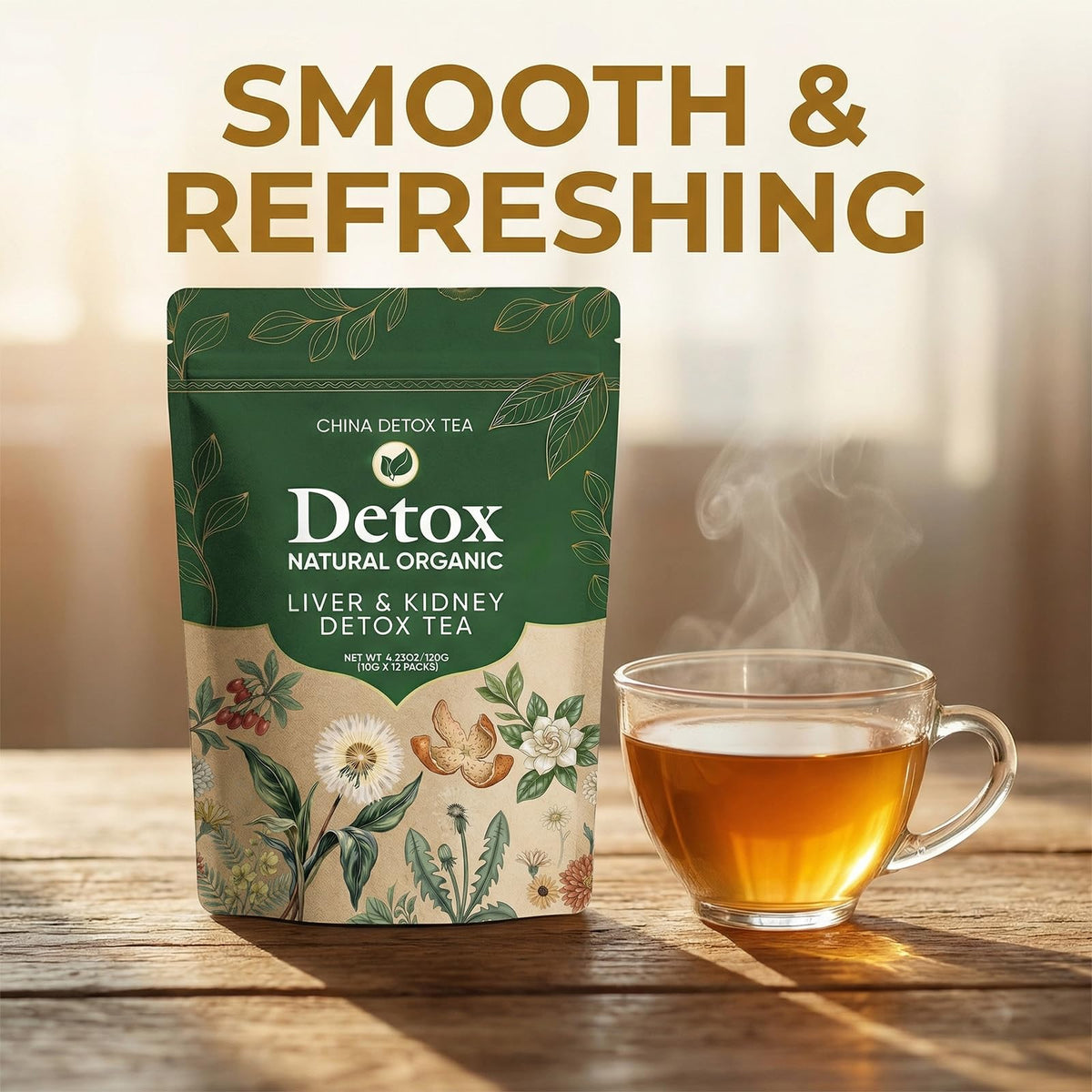 CHINA DETOX TEA – Liver & Kidney Detox Tea, Natural Herbal Blend (12 Servings)